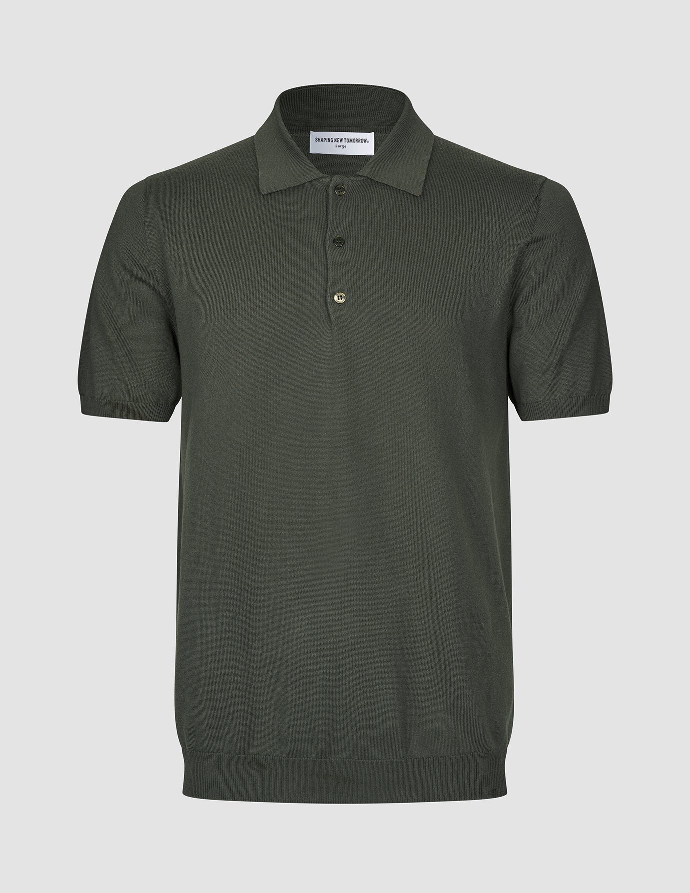 Seamless Core Knit Short Sleeve Polo Green Night